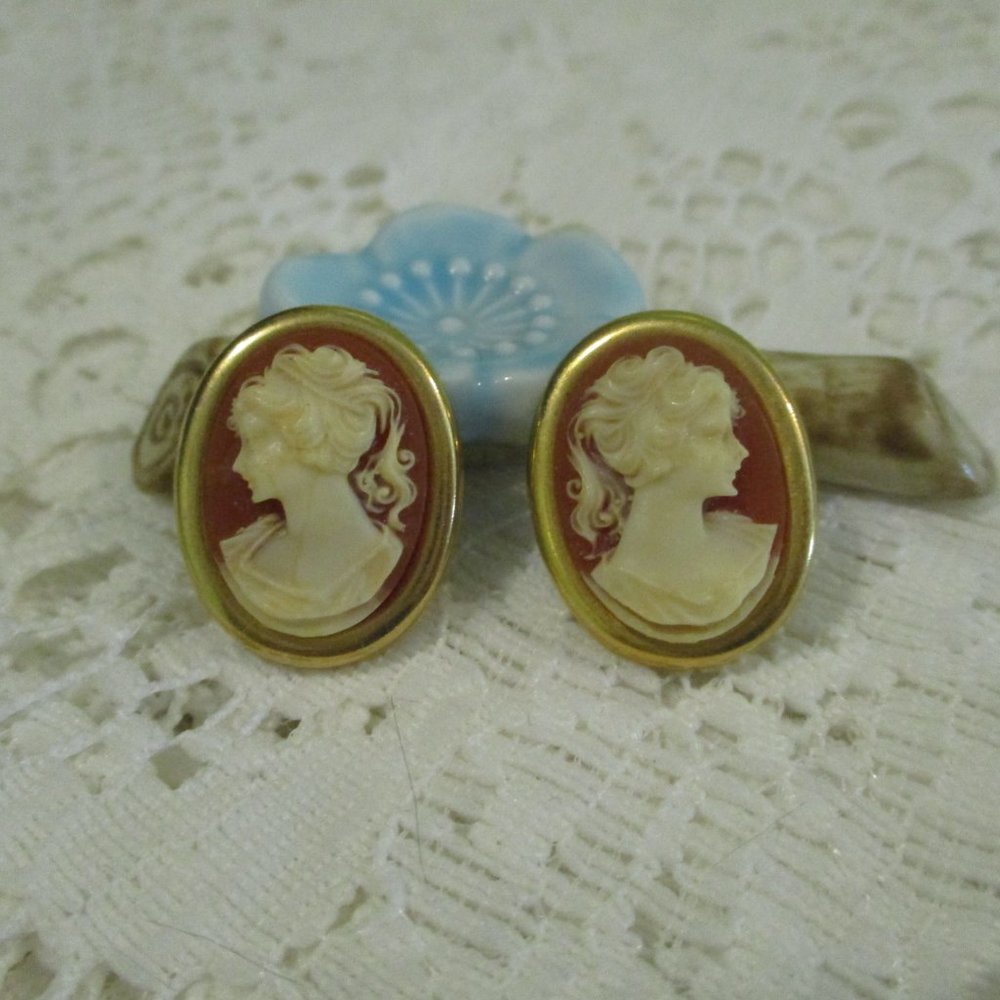 Victorian Inspired Cameo Studs